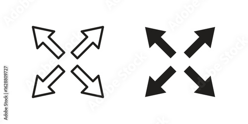 Expand arrows icon vector Art Illustrations set.