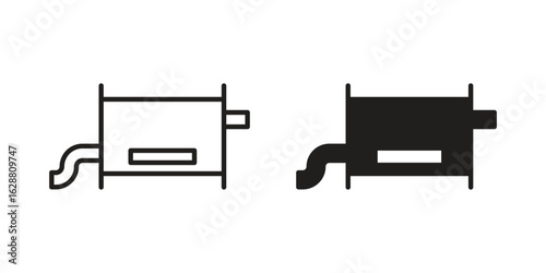 Exhaust pipe icon vector Art Illustrations set.