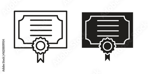 Diploma icon vector Art Illustrations set.