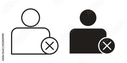 Delete user icon vector Art Illustrations set.