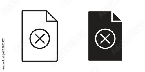 Delete Document icon vector Art Illustrations set.