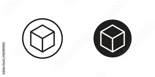 Cube icon vector Art Illustrations set.