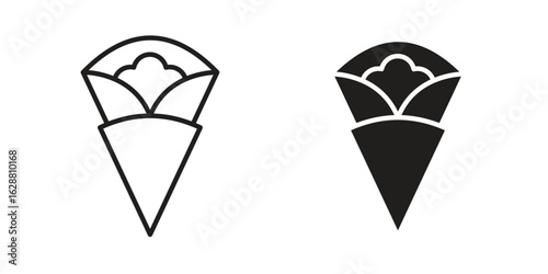 Crepe icon vector Art Illustrations set.