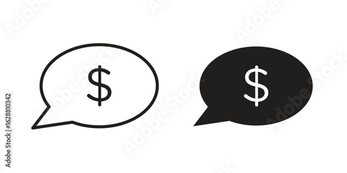 Comment dollar icon vector Art Illustrations set.
