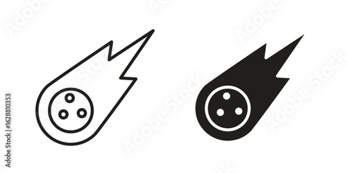 Comet icon vector Art Illustrations set.