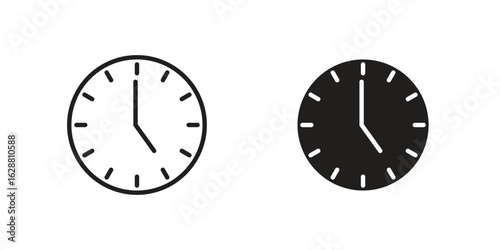 Clock-five icon vector Art Illustrations set.
