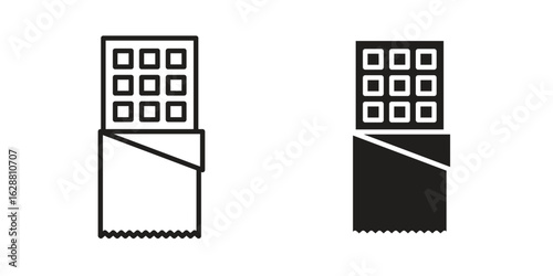 Chocolate icon vector Art Illustrations set.