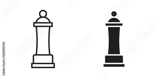 Chess queen icon vector Art Illustrations set.
