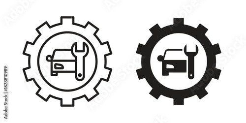 Car mechanic icon vector Art Illustrations set.