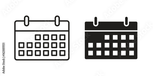 Calendar icon vector Art Illustrations set.