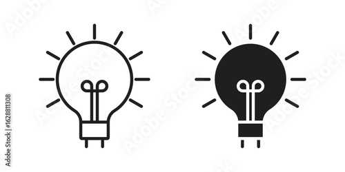 Bulb icon vector Art Illustrations set.