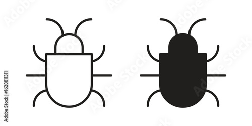 Bug icon vector Art Illustrations set.