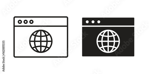 Browser icon vector Art Illustrations set.