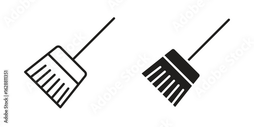 Broom icon vector Art Illustrations set.