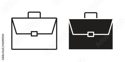 Briefcase icon vector Art Illustrations set.