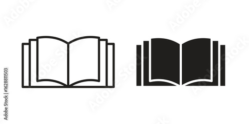 Book open icon vector Art Illustrations set.