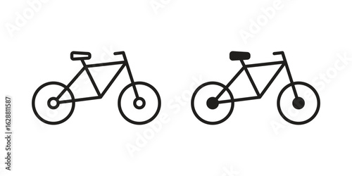 Biking mountain icon vector Art Illustrations set.