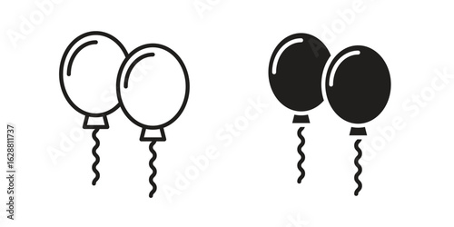 Balloons icon vector Art Illustrations set.