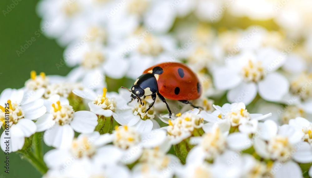 Fototapeta premium Ladybug on white flowers