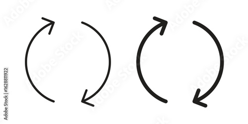 Arrows repeat icon vector Art Illustrations set.