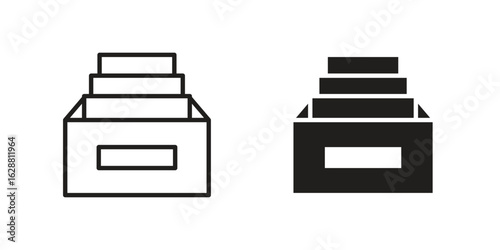 Archive icon vector Art Illustrations set.