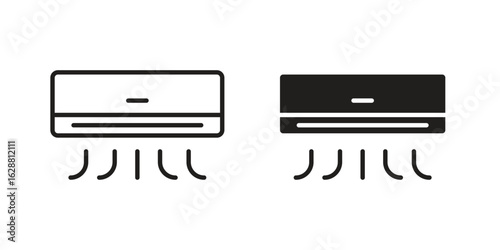 Air conditioner icon vector Art Illustrations set.