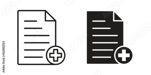 Add document icon vector Art Illustrations set.