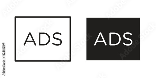 Ad icon vector Art Illustrations set.