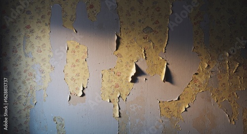 Peeling wallpaper on a wall