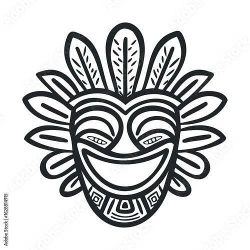 Artistic tribal mask design for cultural decor and celebrations