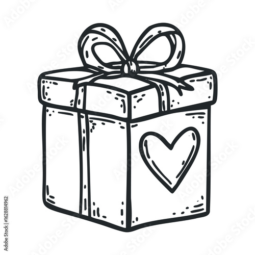 Wrapped gift box with heart design for special occasions