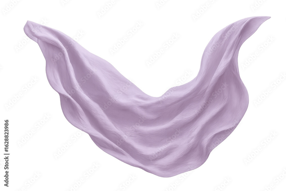 Fototapeta premium Smooth elegant purple fabric flowing on transparent background, ideal for graphic design projects