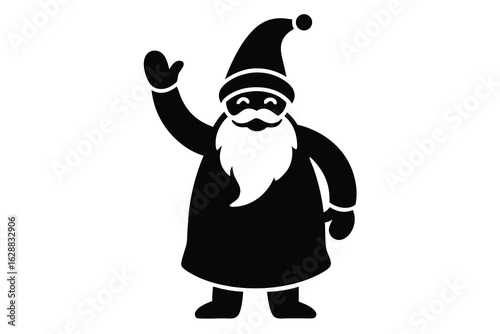 waving santa vector icon