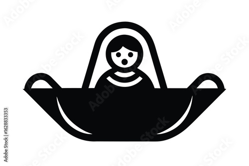 baby jesus cradle vector icon