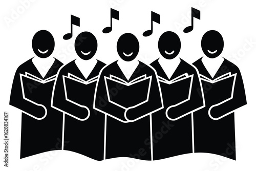 choir singing vector icon