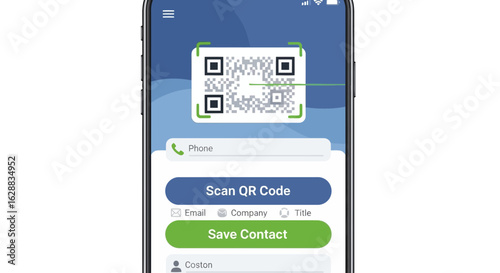 Scan Qr Code On Smartphone App For Saving Contact Information