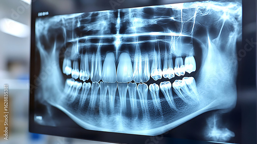 Panoramic Dental X-Ray on Digital Screen Display