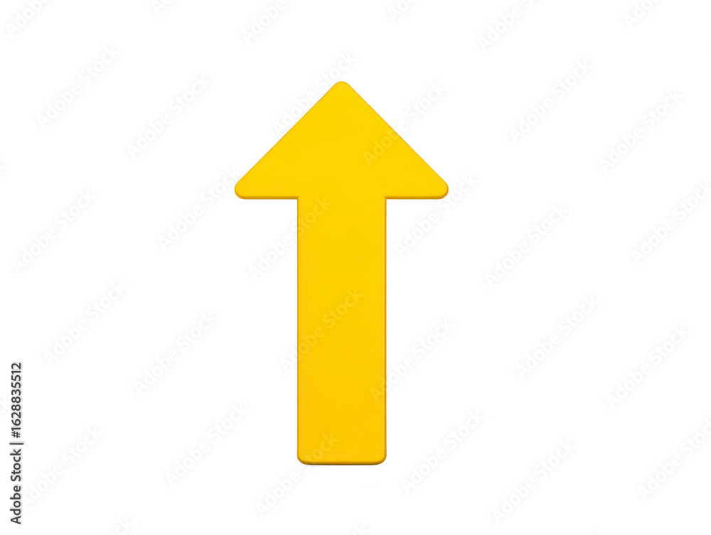 Bright yellow arrow pointing upwards, symbolizing direction and progress. This simple yet effective design can be used in various contexts, such as signage or graphic design Bright yellow arrow pointing upwards, symbolizing direction and progress. This simple yet effective design can be used in various contexts, such as signage or graphic design