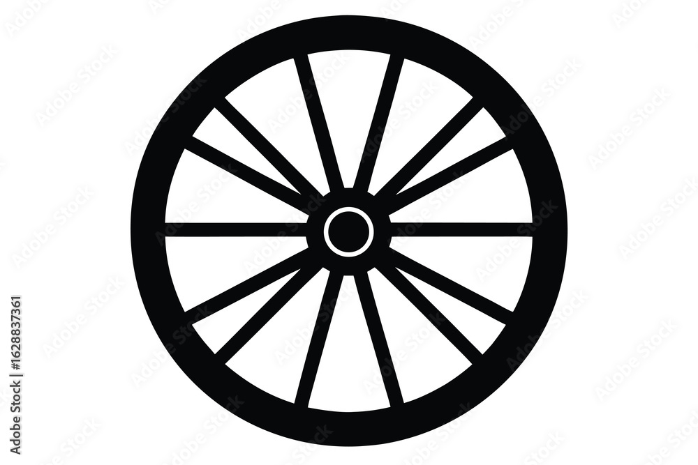 Fototapeta premium sleigh wheel vector icon