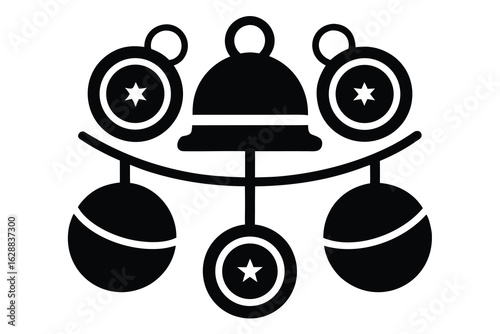 sleigh bells vector icon