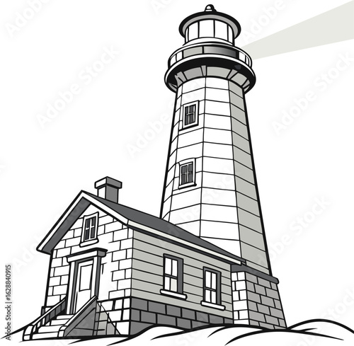lighthouse on a white background vector illustration