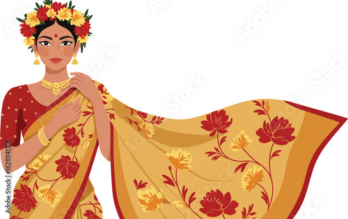 Hindu Goddess Lakshmi Sitting on Throne with Traditional Oil Lamps for Festival Decoration and Prosperity Symbolism 