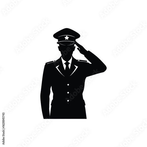 police officer silhouette on white background