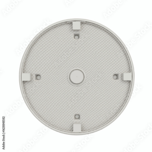 Sewer inspection cover, textured gray design, urban infrastructure