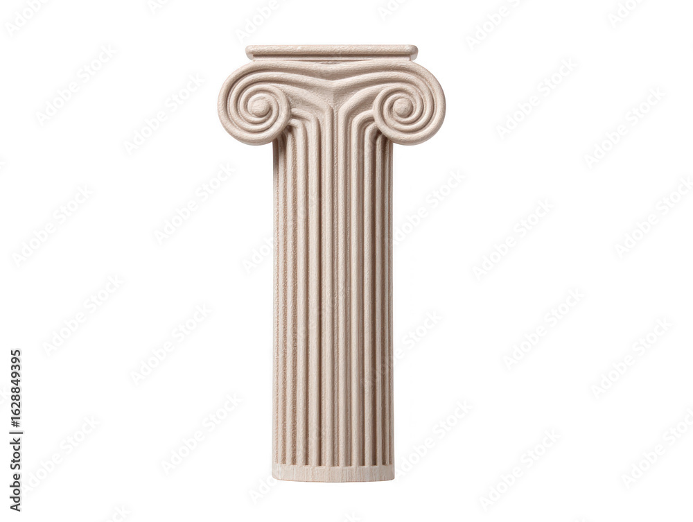 Obraz premium Decorative column with classic design featuring intricate scrolls and vertical grooves, perfect for adding elegance to any space. This piece embodies timeless architecture and artistry