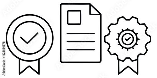Icons for certification and quality assurance document