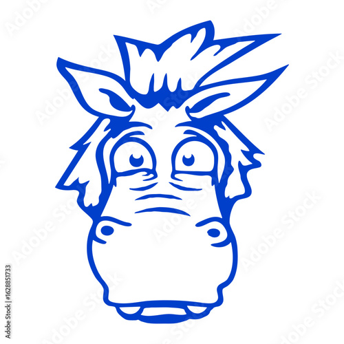 Horse Scared Afraid Fearful Funny Grimace Cartoon