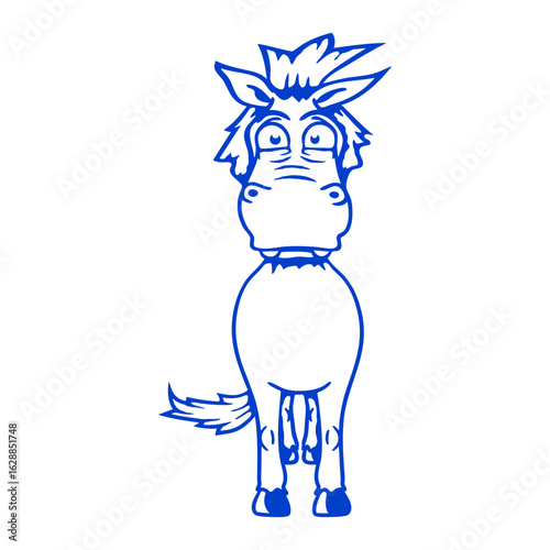 Horse Scared Afraid Fearful Funny Grimace Cartoon