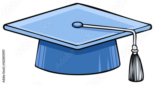 Blue Graduation Cap With Tassel for Academic Achievement