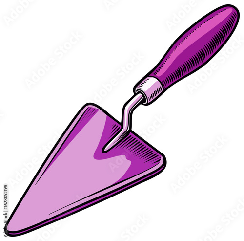 Purple trowel with a comfortable handle for gardening and digging